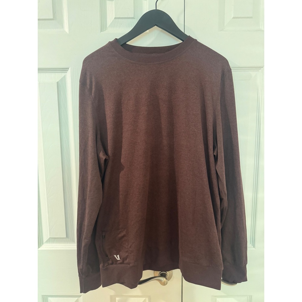 Vuori Ponto Performance Crewneck Pullover Burgundy Heather Mens XL